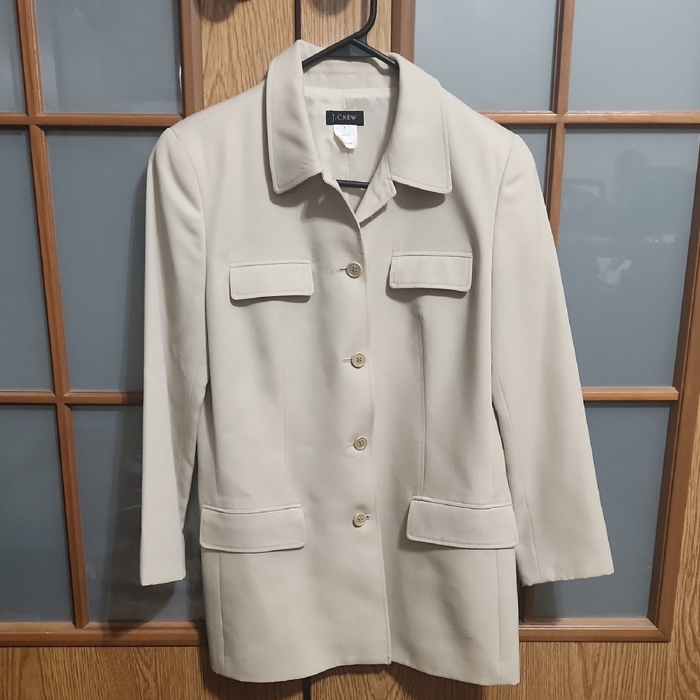 J. Crew 100% Wool Cream Blazer Jacket Size 6